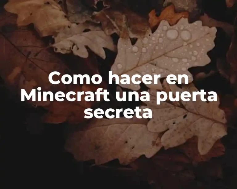 Como hacer en Minecraft una puerta secreta