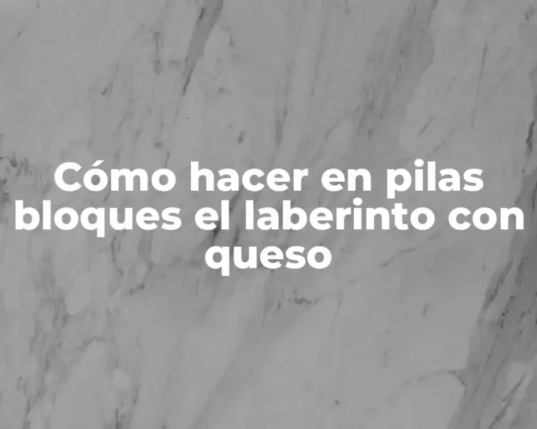 Cómo hacer en pilas bloques el laberinto con queso