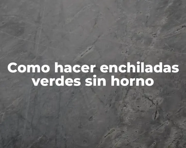 Como hacer enchiladas verdes sin horno