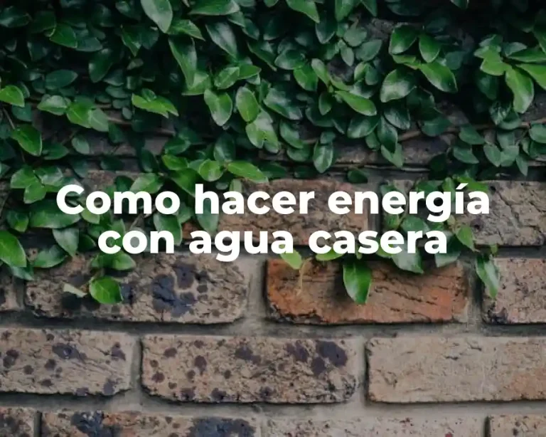 Como hacer energía con agua casera