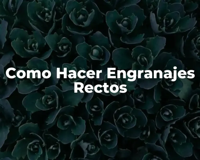 Como Hacer Engranajes Rectos