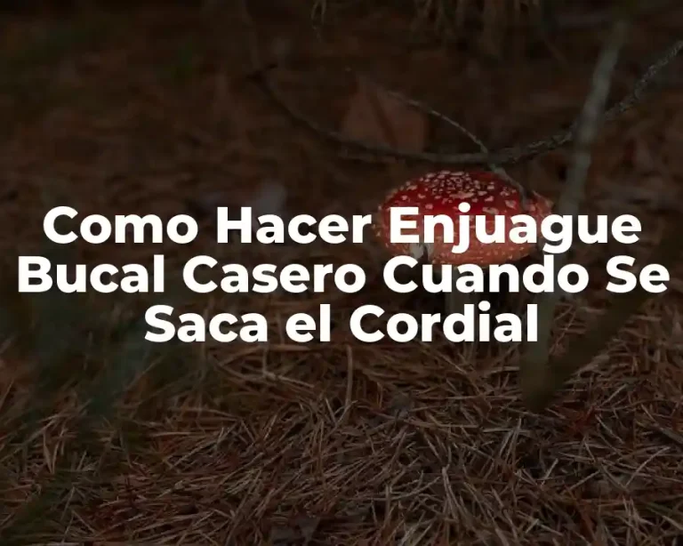 Como Hacer Enjuague Bucal Casero Cuando Se Saca el Cordial