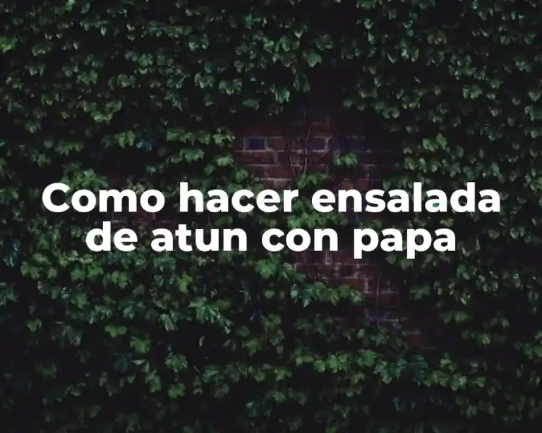 Como hacer ensalada de atun con papa