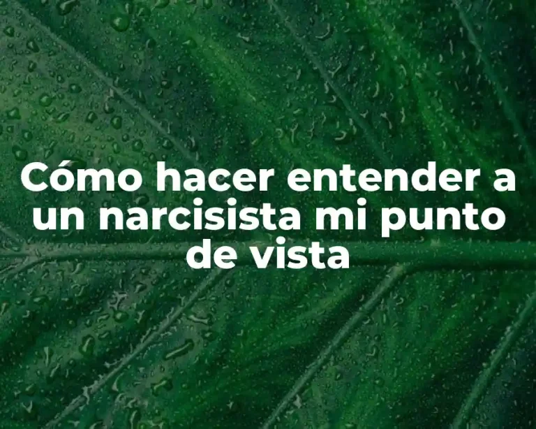 Cómo hacer entender a un narcisista mi punto de vista