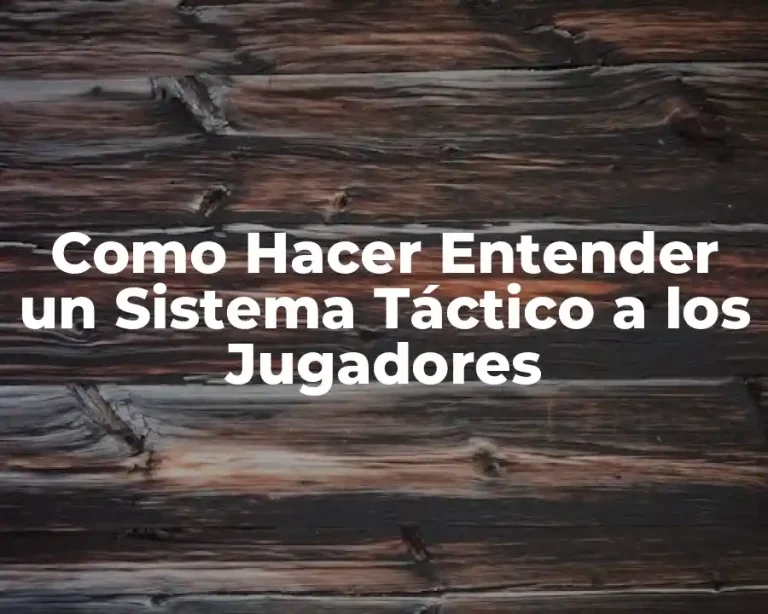 Como Hacer Entender un Sistema Táctico a los Jugadores
