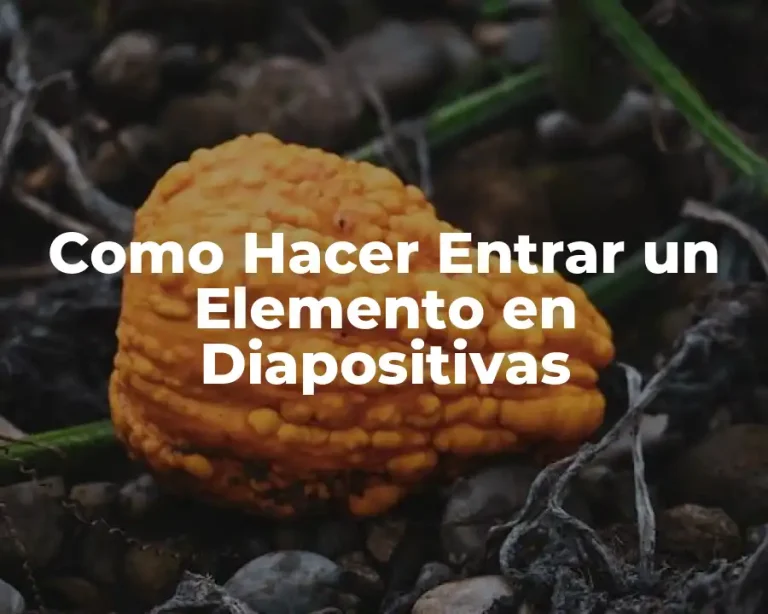 Como Hacer Entrar un Elemento en Diapositivas