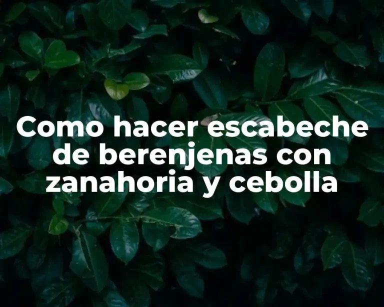 Como hacer escabeche de berenjenas con zanahoria y cebolla