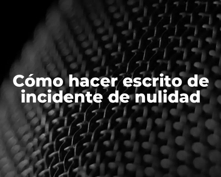 Cómo hacer escrito de incidente de nulidad