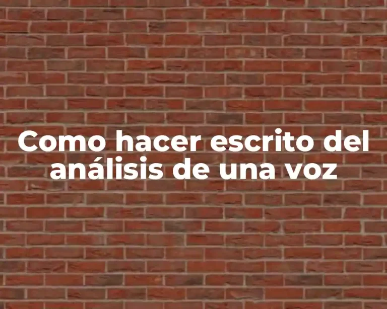 Como hacer escrito del análisis de una voz