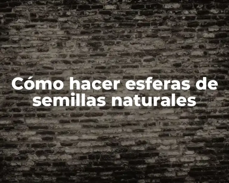 Cómo hacer esferas de semillas naturales
