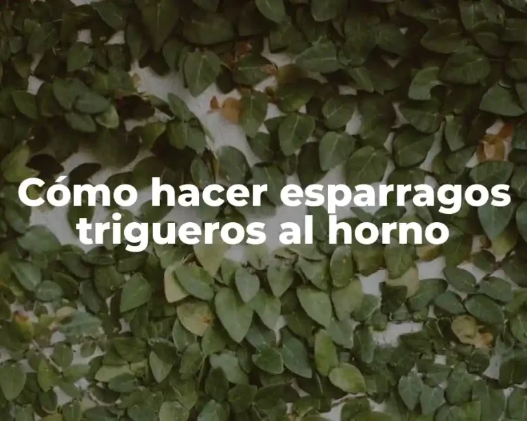 Cómo hacer esparragos trigueros al horno