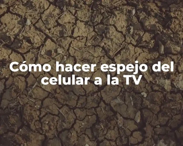 Cómo hacer espejo del celular a la TV