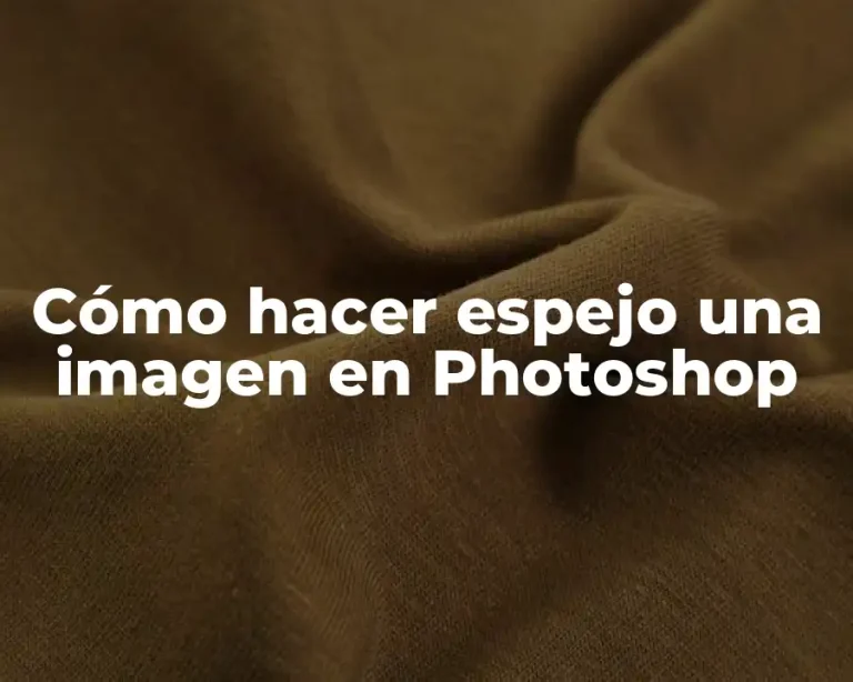 Cómo hacer espejo una imagen en Photoshop