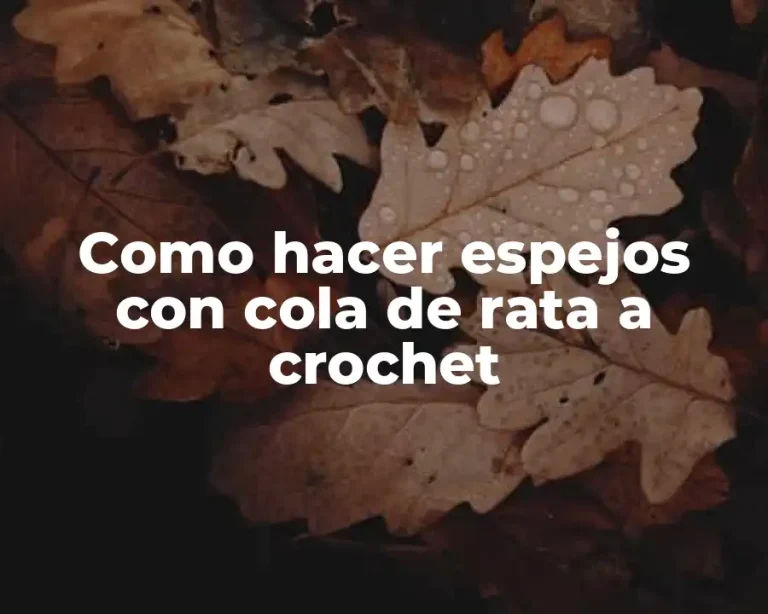 Como hacer espejos con cola de rata a crochet