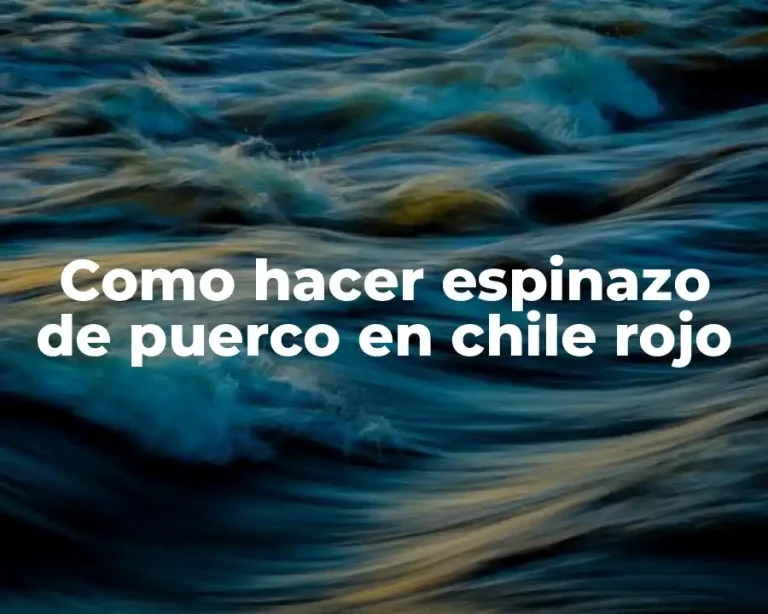 Como hacer espinazo de puerco en chile rojo