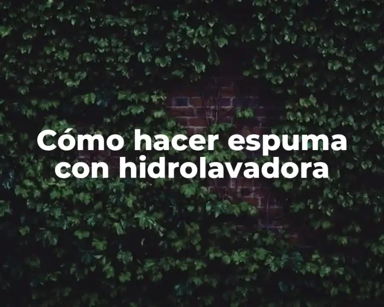 Cómo hacer espuma con hidrolavadora