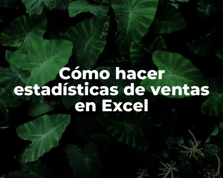 Cómo hacer estadísticas de ventas en Excel