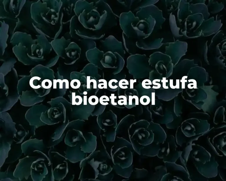 Como hacer estufa bioetanol
