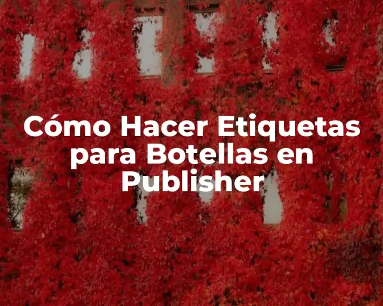 Cómo Hacer Etiquetas para Botellas en Publisher
