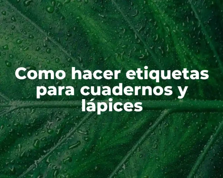 Como hacer etiquetas para cuadernos y lápices