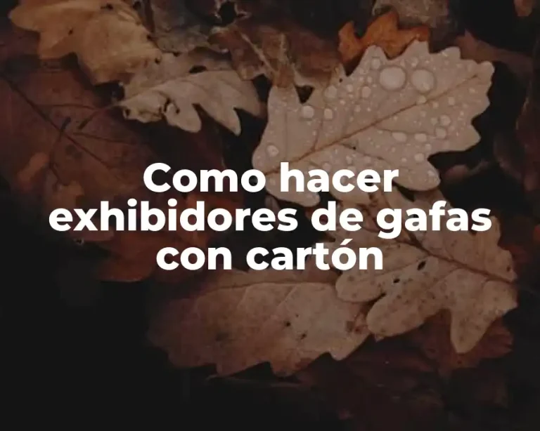 Como hacer exhibidores de gafas con cartón