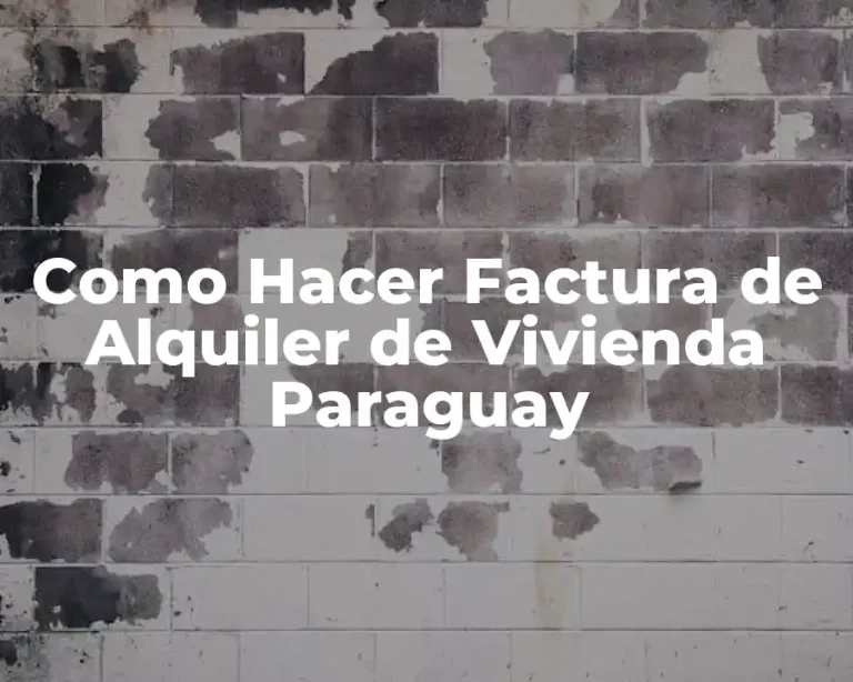 Como Hacer Factura de Alquiler de Vivienda Paraguay