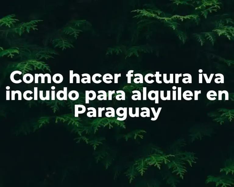 Como hacer factura iva incluido para alquiler en Paraguay