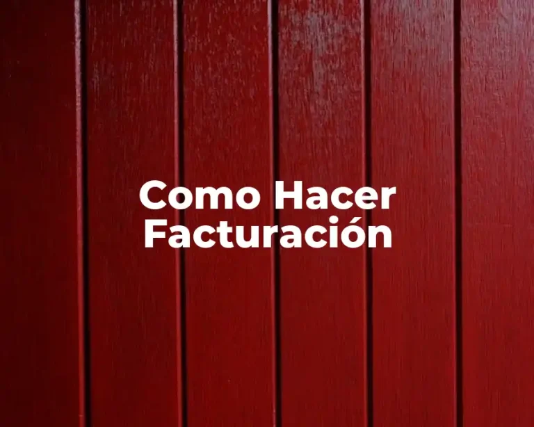 Como Hacer Facturación