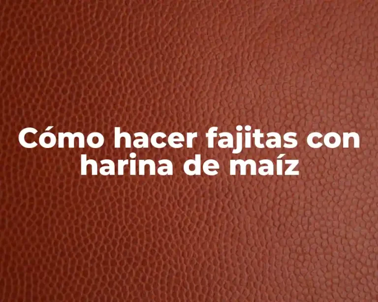 Cómo hacer fajitas con harina de maíz