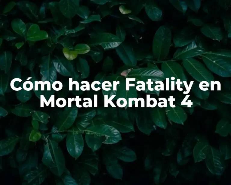 Cómo hacer Fatality en Mortal Kombat 4