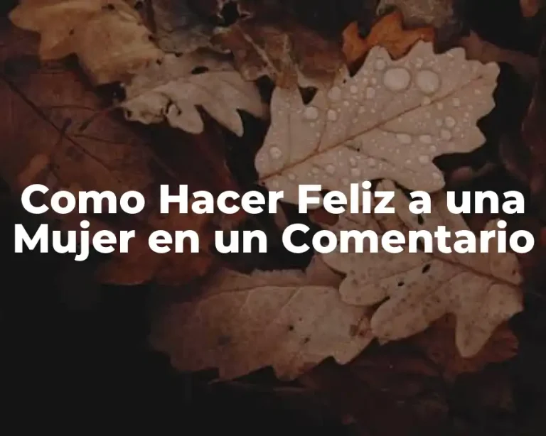 Como Hacer Feliz a una Mujer en un Comentario