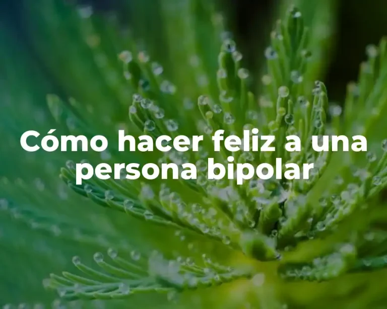 Cómo hacer feliz a una persona bipolar