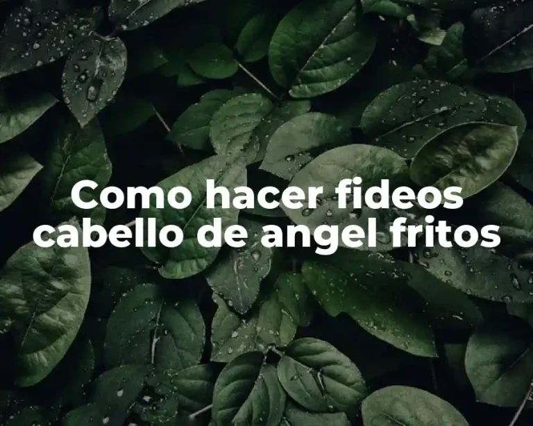 Como hacer fideos cabello de angel fritos