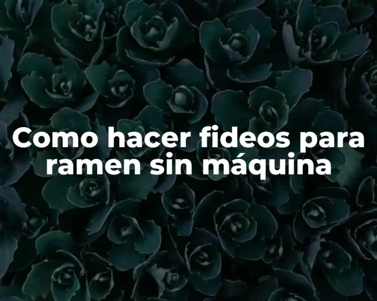 Como hacer fideos para ramen sin máquina