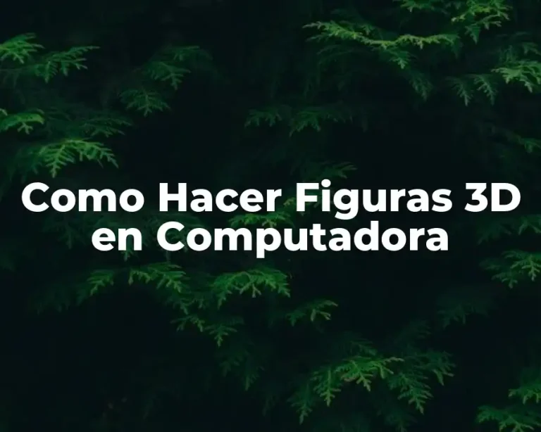 Como Hacer Figuras 3D en Computadora