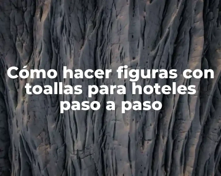Cómo hacer figuras con toallas para hoteles paso a paso