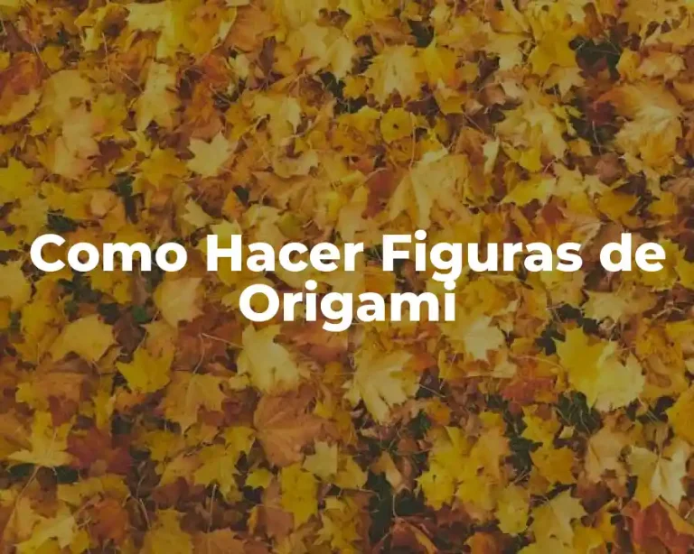 Como Hacer Figuras de Origami