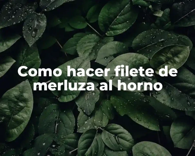 Como hacer filete de merluza al horno