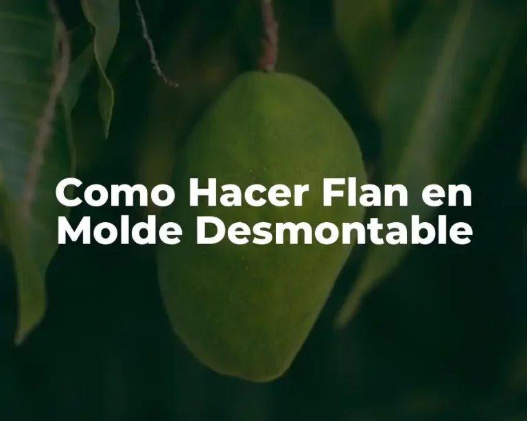 Como Hacer Flan en Molde Desmontable