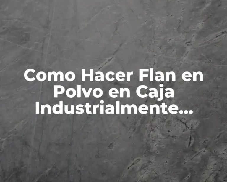 Como Hacer Flan en Polvo en Caja Industrialmente Instantáneo