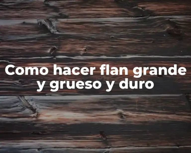 Como hacer flan grande y grueso y duro