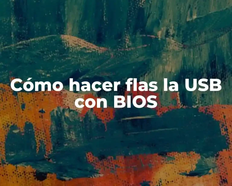 Cómo hacer flas la USB con BIOS