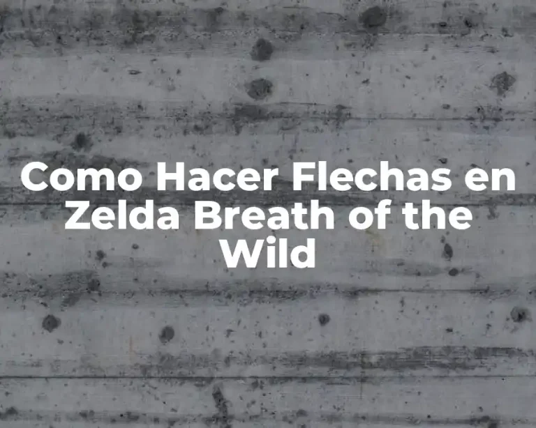 Como Hacer Flechas en Zelda Breath of the Wild