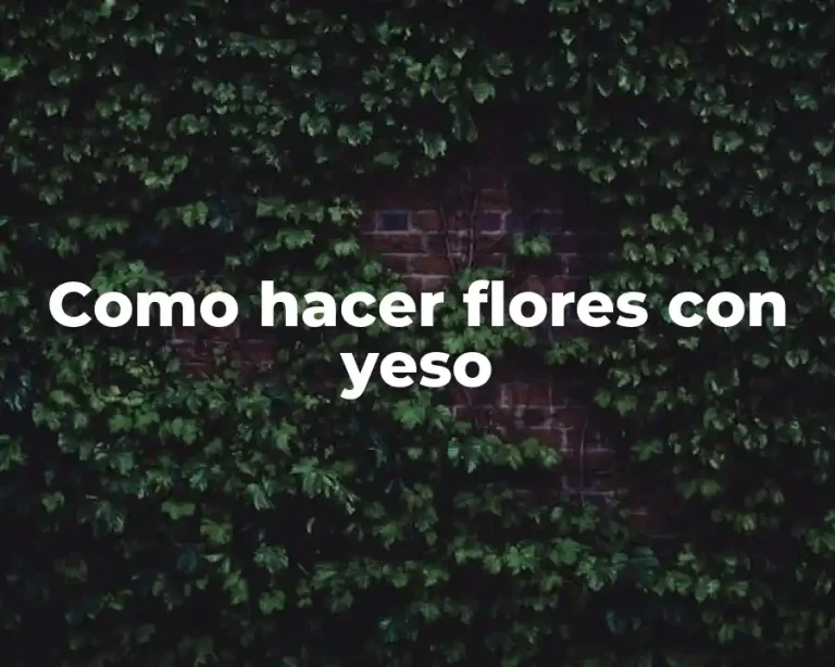 Como hacer flores con yeso
