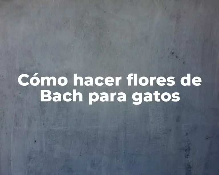 Cómo hacer flores de Bach para gatos