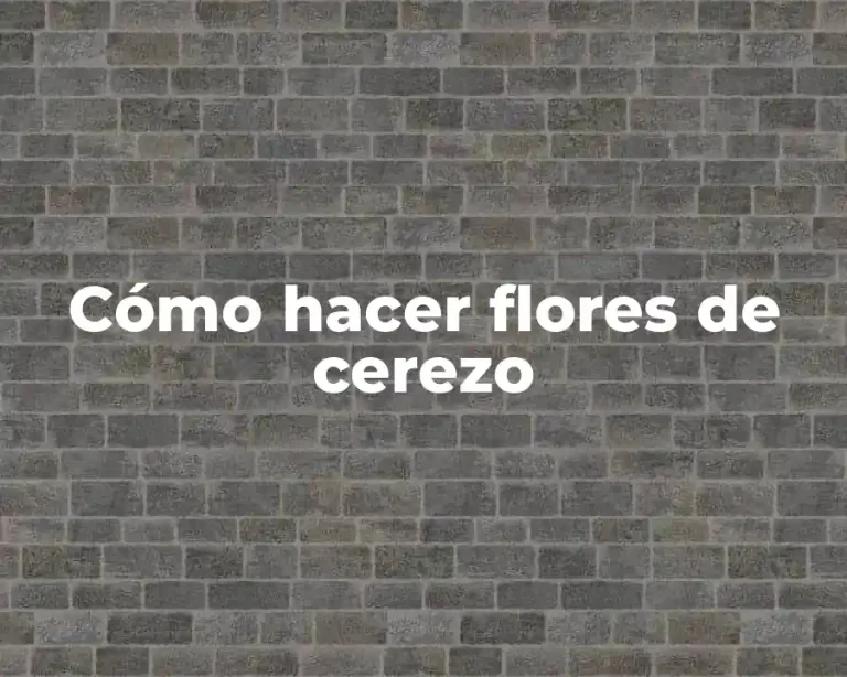 Cómo hacer flores de cerezo