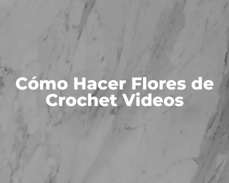Cómo Hacer Flores de Crochet Videos