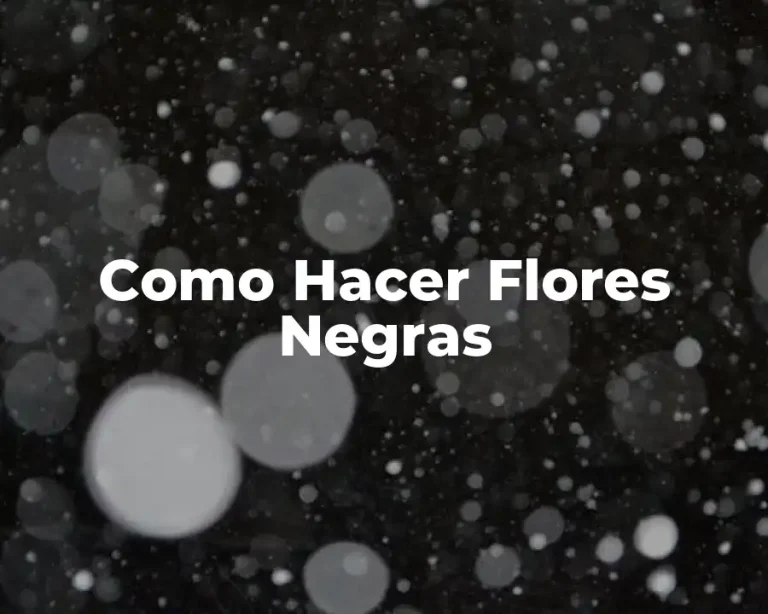 Como Hacer Flores Negras