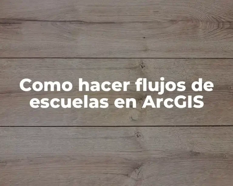 Como hacer flujos de escuelas en ArcGIS