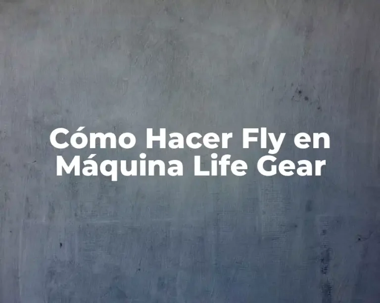 Cómo Hacer Fly en Máquina Life Gear